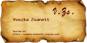 Voszka Zsanett névjegykártya